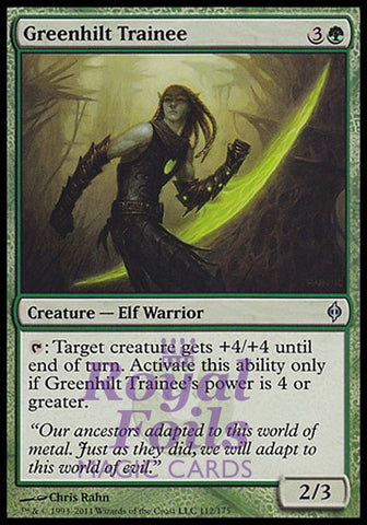 Greenhilt Trainee 2x FOIL NPH MTG New Phyrexia Uncommon MINT green