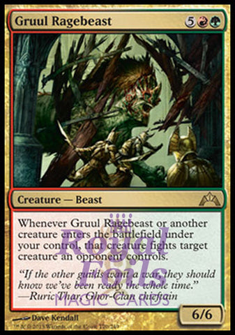 **1x FOIL Gruul Ragebeast** GTC MTG Gatecrash Rare MINT red green