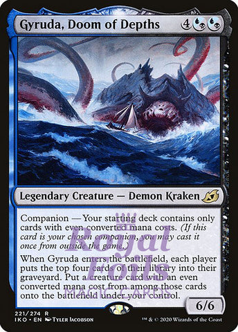 **1x FOIL Gyruda, Doom of Depths** IKO MTG Ikoria Rare MINT blue black