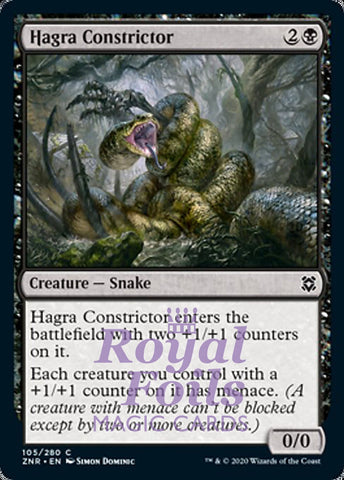 Hagra Constrictor 4x FOIL ZNR MTG Zendikar Rising Common MINT black
