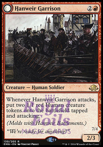 **1x FOIL Hanweir Garrison // Hanweir the Writhing Township** EMN MTG Eldritch Moon Rare MINT red