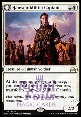 **1x FOIL Hanweir Militia Captain // Westvale Cult Leader** SOI MTG Shadows Over Innistrad Rare MINT white