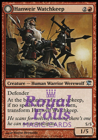 **4x FOIL Hanweir Watchkeep // Bane of Hanweir** ISD MTG Innistrad Uncommon 3 MT + 1 NM red