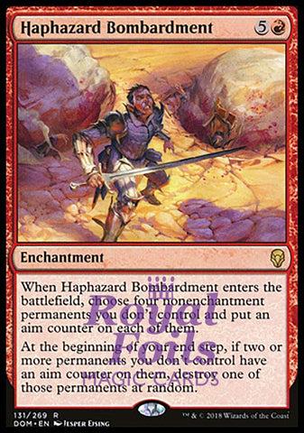 **2x FOIL Haphazard Bombardment** DOM MTG Dominaria Rare MINT red