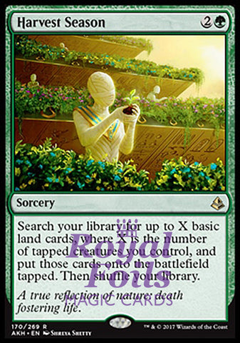 Harvest Season 1x FOIL AKH MTG Amonkhet Rare MINT green