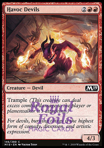 **4x FOIL Havoc Devils** M19 MTG Core Set 2019 Common MINT red