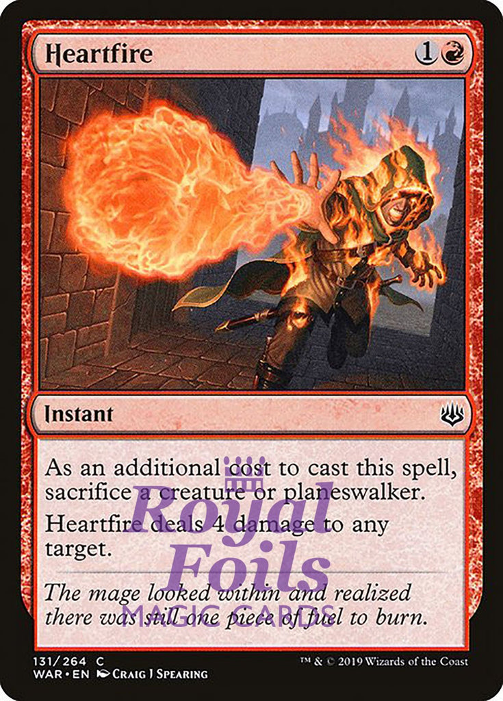 Heartfire 3x FOIL WAR MTG War of the Spark Common MINT red