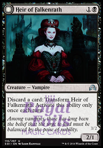 Heir of Falkenrath // Heir to the Night 2x FOIL SOI MTG Shadows Over Innistrad Uncommon MINT black