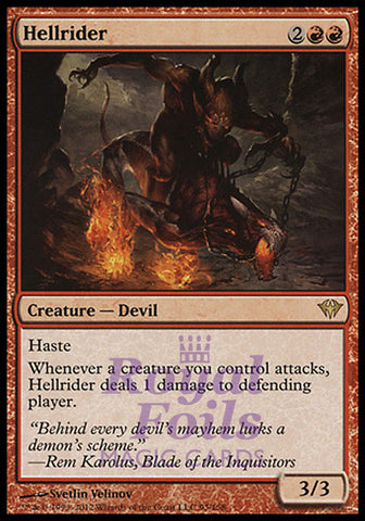 **1x FOIL Hellrider** DKA MTG Dark Ascension Rare NM red