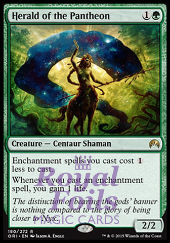 Herald of the Pantheon 1x FOIL ORI MTG Magic Origins Rare MINT green