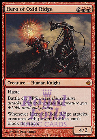 **1x FOIL Hero of Oxid Ridge** MBS MTG Mirrodin Besieged Mythic MINT red