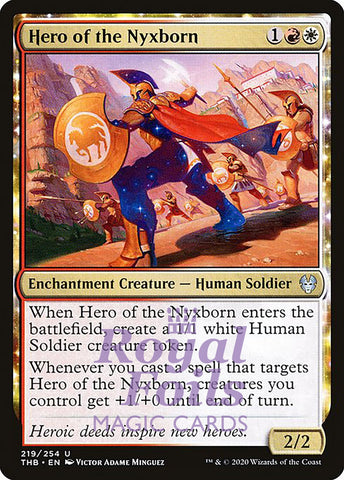 Hero of the Nyxborn 4x FOIL THB MTG Theros Beyond Death Uncommon MINT red white