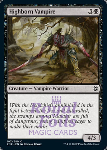 Highborn Vampire 4x FOIL ZNR MTG Zendikar Rising Common MINT black