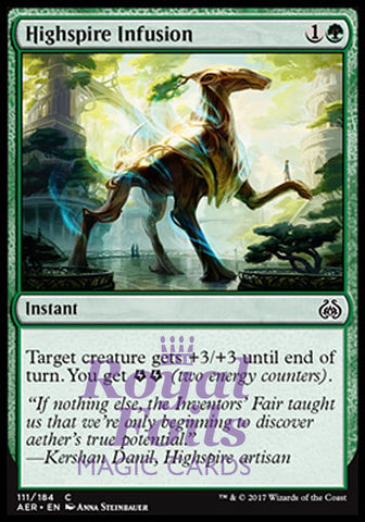 Highspire Infusion 4x FOIL AER MTG Aether Revolt Common MINT green