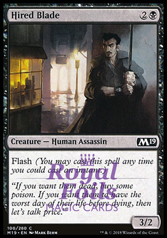 Hired Blade 4x FOIL M19 MTG Core Set 2019 Common MINT black