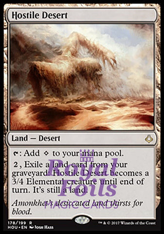 **2x FOIL Hostile Desert** HOU MTG Hour of Devastation Rare MINT land