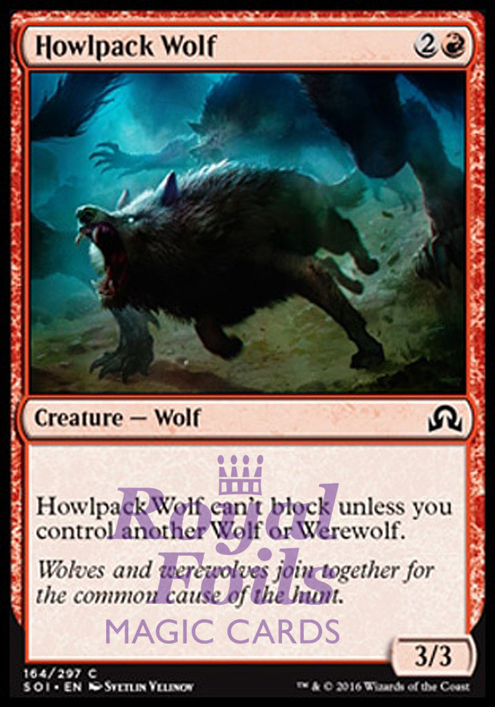 Howlpack Wolf 4x FOIL SOI MTG Shadows Over Innistrad Common MINT red