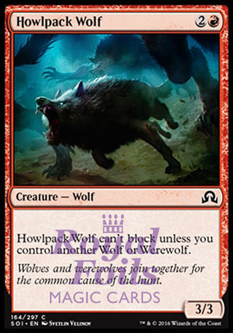 **4x FOIL Howlpack Wolf** SOI MTG Shadows Over Innistrad Common MINT red