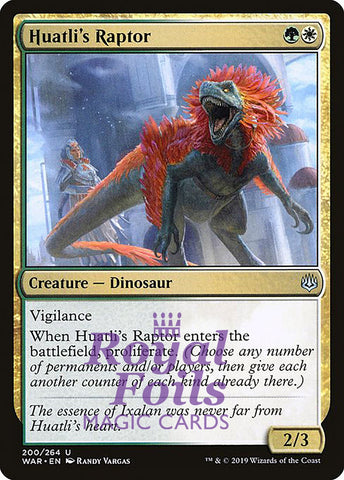 Huatli's Raptor 3x FOIL WAR MTG War of the Spark Uncommon MINT green white