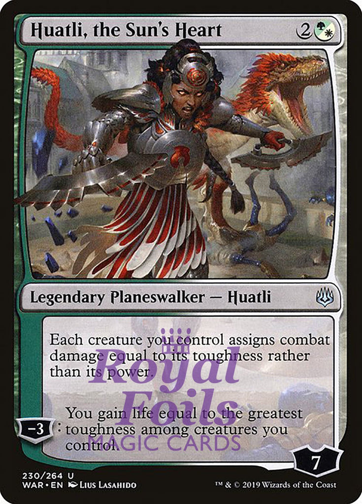 **1x FOIL Huatli, the Sun's Heart** WAR MTG War of the Spark Uncommon MINT green white