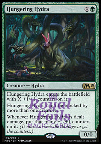 **1x FOIL Hungering Hydra** M19 MTG Core Set 2019 Rare MINT green