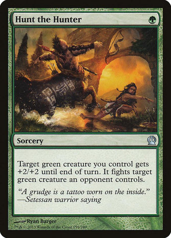 Hunt the Hunter 2x FOIL THS MTG Theros Uncommon MINT green