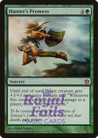 **2x FOIL Hunter's Prowess** BNG MTG Born of the Gods Rare MINT green