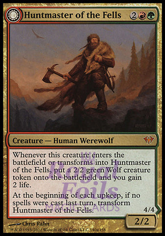 **1x FOIL Huntmaster of the Fells // Ravager of the Fells** DKA MTG Dark Ascension Mythic NM+ red green