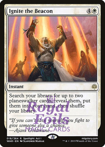 Ignite the Beacon 1x FOIL WAR MTG War of the Spark Rare MINT white