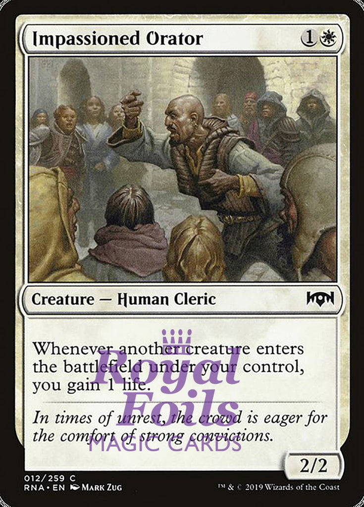 **1x FOIL Impassioned Orator** RNA MTG Ravnica Allegiance Common MINT white