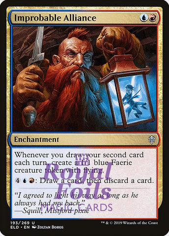 Improbable Alliance 4x FOIL ELD MTG Throne of Eldraine Uncommon MINT blue red