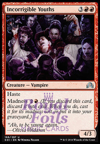 Incorrigible Youths 2x FOIL SOI MTG Shadows Over Innistrad Uncommon MINT red