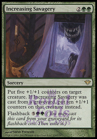 Increasing Savagery 1x FOIL DKA MTG Dark Ascension Rare NM green