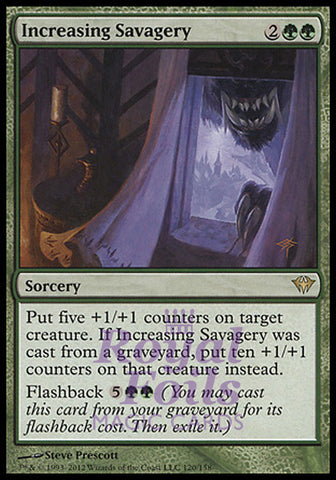 **1x FOIL Increasing Savagery** DKA MTG Dark Ascension Rare NM green