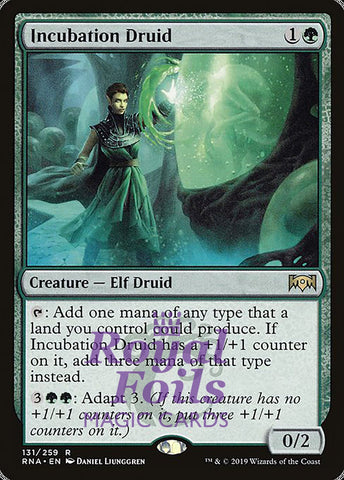 Incubation Druid 1x FOIL RNA MTG Ravnica Allegiance Rare MINT green