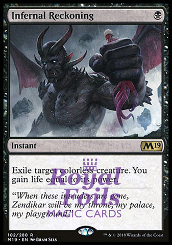 Infernal Reckoning 1x FOIL M19 MTG Core Set 2019 Rare MINT black