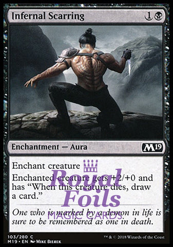 Infernal Scarring 4x FOIL M19 MTG Core Set 2019 Common MINT black