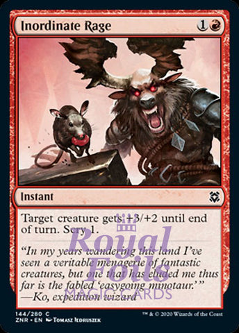 Inordinate Rage 4x FOIL ZNR MTG Zendikar Rising Common MINT red