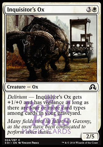 Inquisitor's Ox 4x FOIL SOI MTG Shadows Over Innistrad Common MINT white