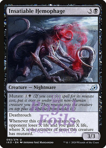 Insatiable Hemophage 4x FOIL IKO MTG Ikoria Uncommon MINT black