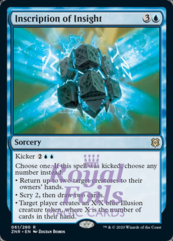 Inscription of Insight 2x FOIL ZNR MTG Zendikar Rising Rare MINT blue