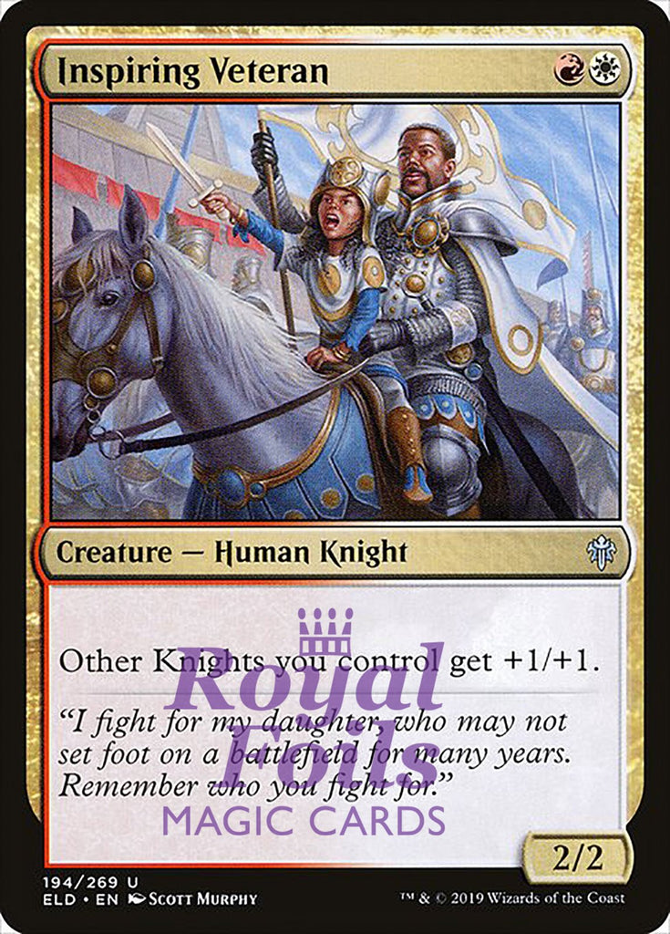 Inspiring Veteran 4x FOIL ELD MTG Throne of Eldraine Uncommon MINT red white