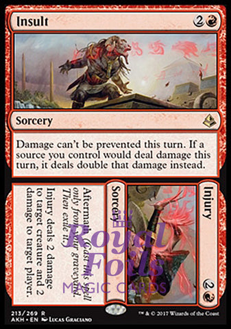 **1x FOIL Insult // Injury** AKH MTG Amonkhet Rare MINT red