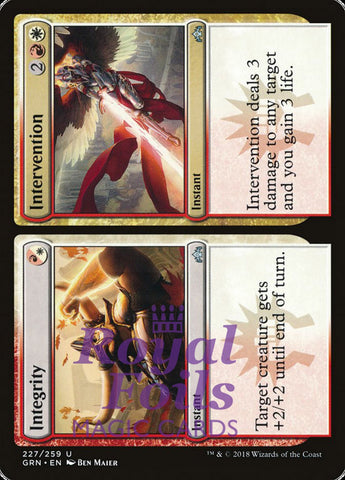 **2x FOIL Integrity // Intervention** GRN MTG Guilds of Ravnica Uncommon MINT red white