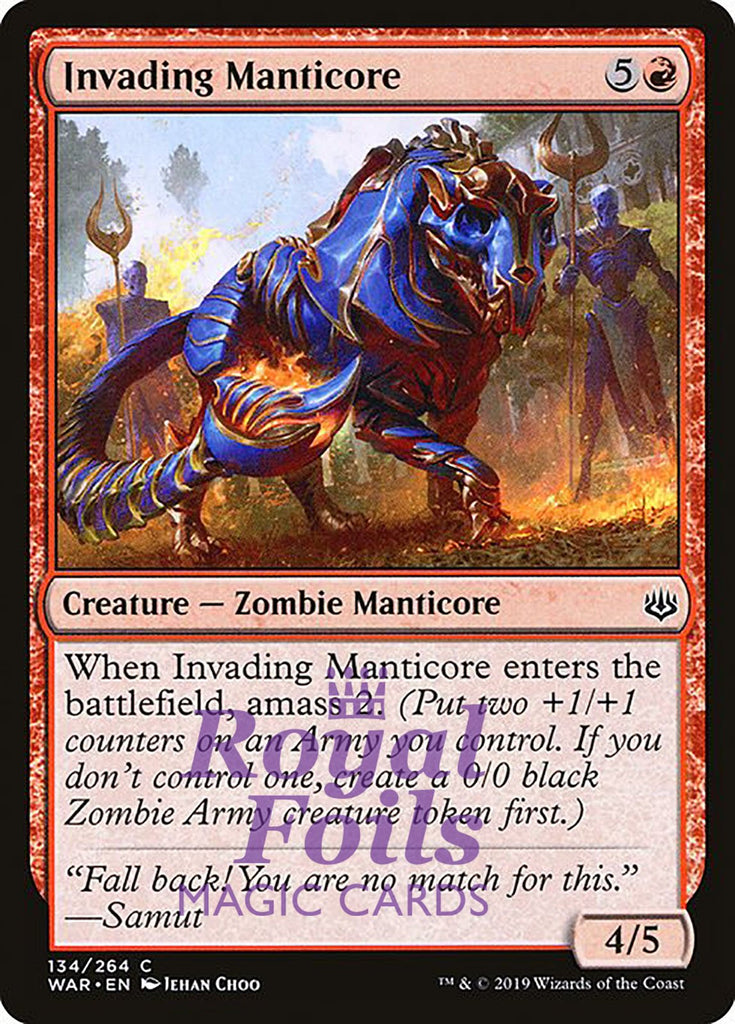 Invading Manticore 3x FOIL WAR MTG War of the Spark Common MINT red