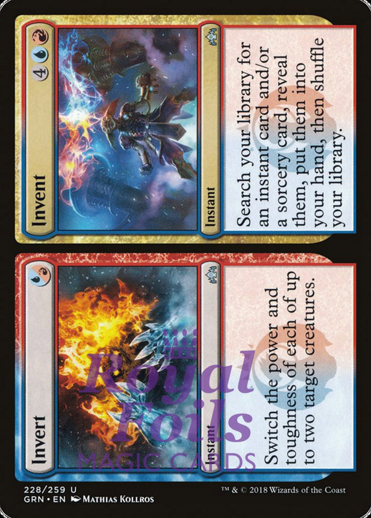Invert // Invent 2x FOIL GRN MTG Guilds of Ravnica Uncommon MINT blue red