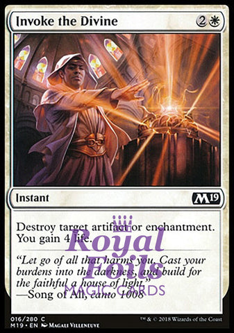 Invoke the Divine 4x FOIL M19 MTG Core Set 2019 Common MINT white