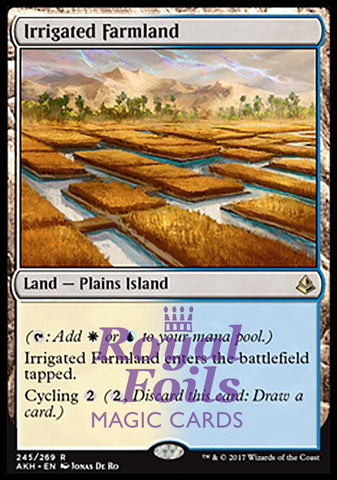 **1x FOIL Irrigated Farmland** AKH MTG Amonkhet Rare MINT land