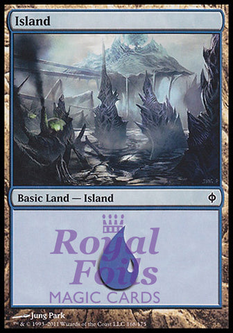 **1x FOIL Island #168** NPH MTG New Phyrexia Basic Land NM blue