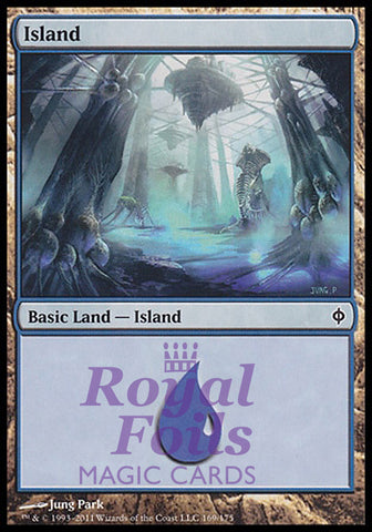**1x FOIL Island #169** NPH MTG New Phyrexia Basic Land MINT blue